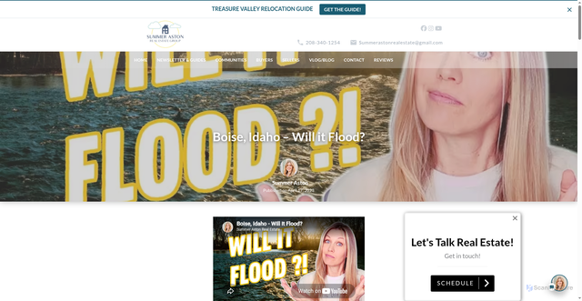 Security scan screenshot of https://summerastonrealestate.com/real-estate-blog/boise-idaho-will-it-flood/