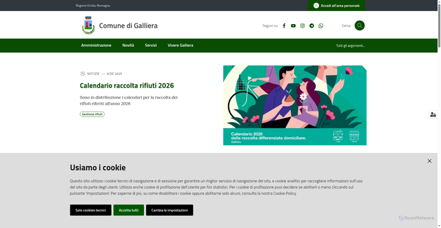 Security scan screenshot of https://www.comune.galliera.bo.it/