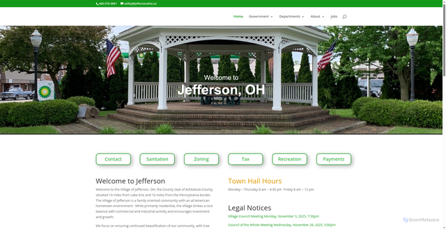 Security scan screenshot of https://jeffersonohio.gov/