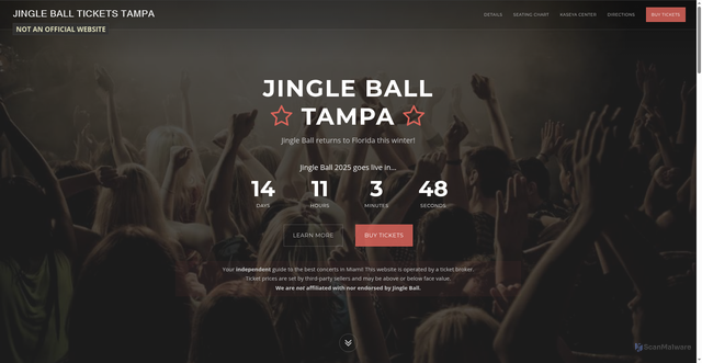 Security scan screenshot of https://www.jingleballticketstampa.com/