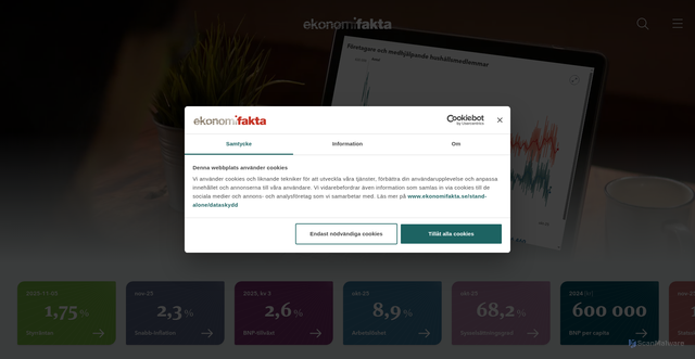 Security scan screenshot of https://www.ekonomifakta.se/