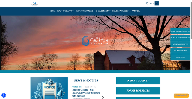 Security scan screenshot of https://townofgraftonwi.gov/