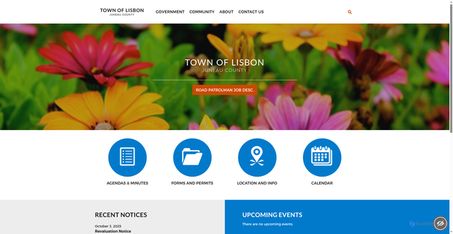 Security scan screenshot of https://townoflisbonwi.gov/