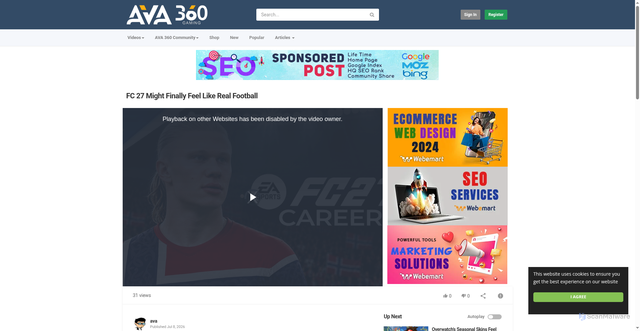 Security scan screenshot of https://game.ava360.com/fc-27-might-finally-feel-like-real-football_f293effd0.html