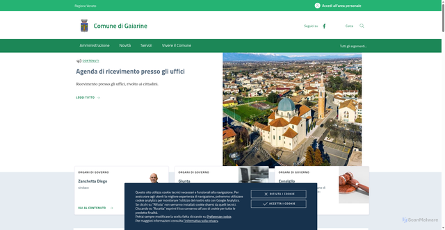 Security scan screenshot of https://www.comune.gaiarine.tv.it