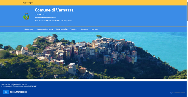 Security scan screenshot of https://www.comune.vernazza.sp.it