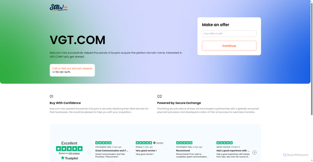 Security scan screenshot of https://vgt.com/