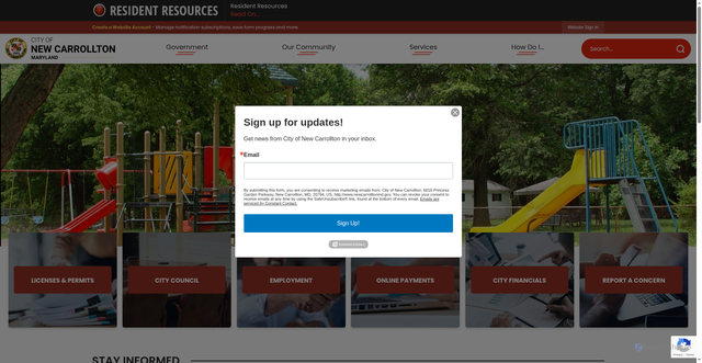 Security scan screenshot of https://newcarrolltonmd.gov/
