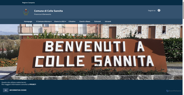 Security scan screenshot of https://www.comune.collesannita.bn.it/hh/index.php
