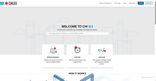 Security scan screenshot of https://311.chicago.gov/s/?language=en_US