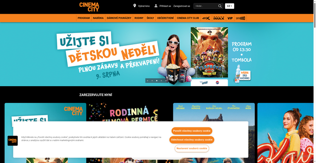 Security scan screenshot of https://www.cinemacity.cz