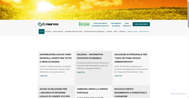 Security scan screenshot of https://www.conservco.it