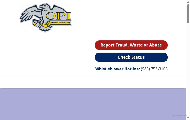 Security scan screenshot of https://monroecountyny-opi.gov/