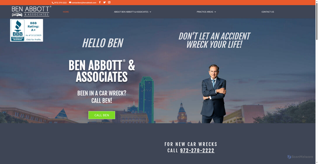 Security scan screenshot of https://benabbott.com/