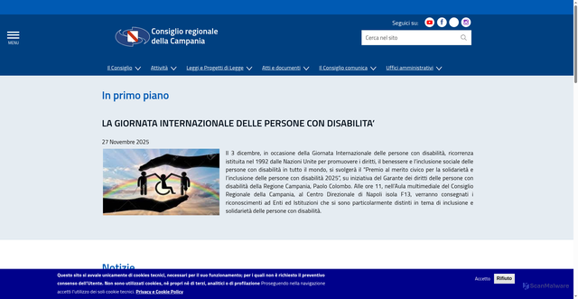 Security scan screenshot of https://www.cr.campania.it/