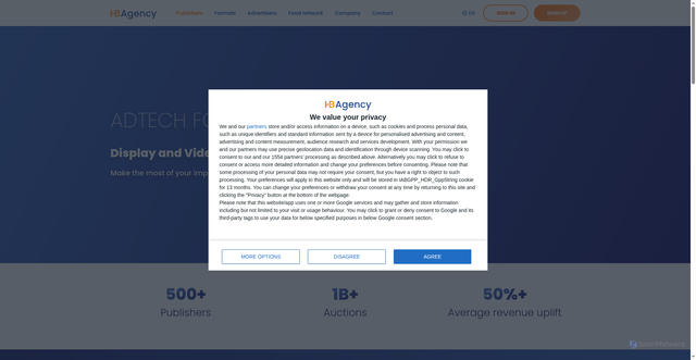 Security scan screenshot of https://hbagency.ai