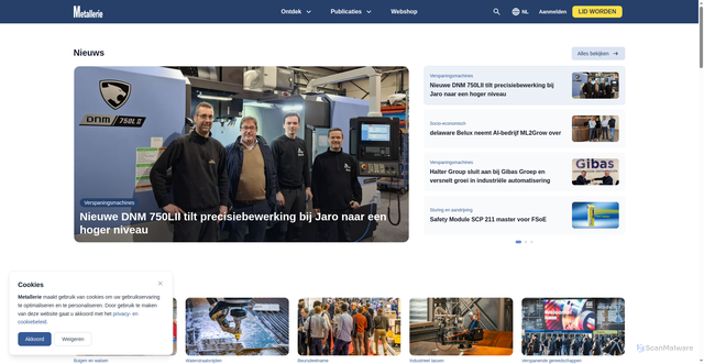 Security scan screenshot of https://metallerie.pmg.be