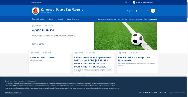 Security scan screenshot of https://www.comune.poggiosanmarcello.an.it/