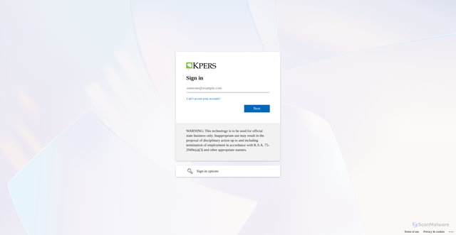 Security scan screenshot of https://kpers-my.sharepoint.com