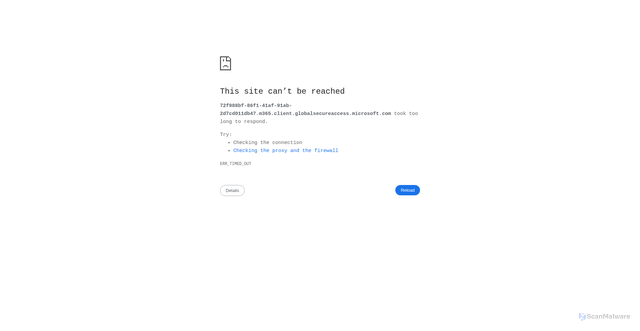 Security scan screenshot of https://72f988bf-86f1-41af-91ab-2d7cd011db47.m365.client.globalsecureaccess.microsoft.com