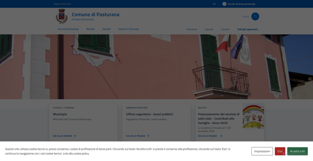 Security scan screenshot of https://www.comune.pasturana.al.it