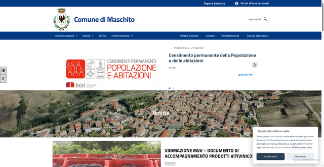 Security scan screenshot of https://www.comune.maschito.pz.it/