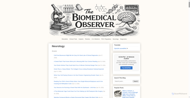 Security scan screenshot of https://biomedical-observer.pages.dev/search/label/Neurology/