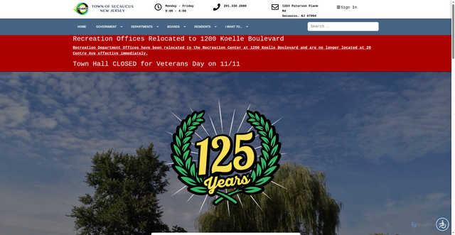 Security scan screenshot of https://secaucusnj.gov/