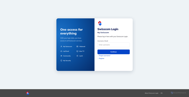Security scan screenshot of https://my-swisscomm.vercel.app/