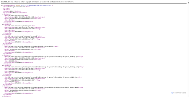 Security scan screenshot of files.zymoresearch.com
