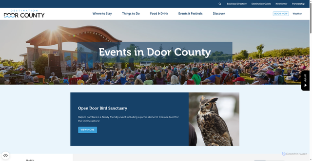Security scan screenshot of https://www.doorcounty.com/events/