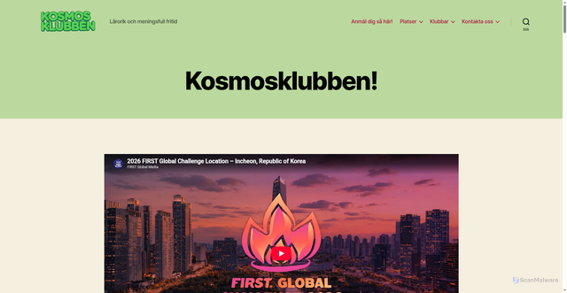 Security scan screenshot of https://kosmosklubben.se