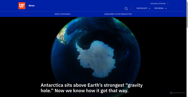 Security scan screenshot of https://news.ufl.edu/2026/02/antarctic-gravity-hole/