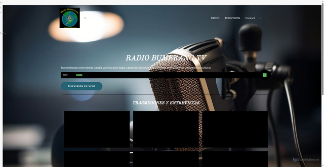 Security scan screenshot of https://radiobumerangtv.com