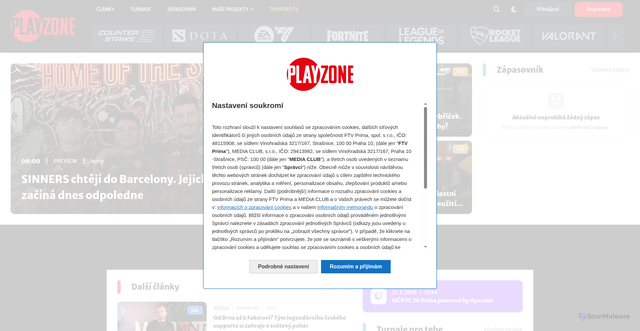 Security scan screenshot of https://playzone.cz