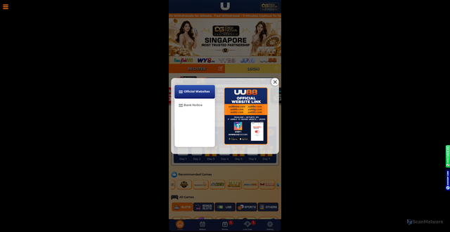 Security scan screenshot of https://uu88g.com