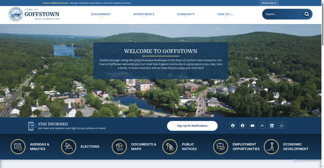 Security scan screenshot of https://goffstownnh.gov/