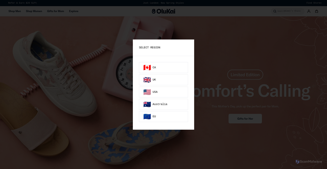 Security scan screenshot of https://olukai.com