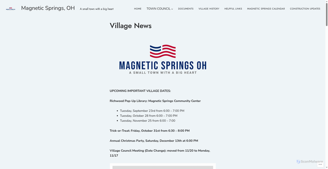 Security scan screenshot of https://magneticspringsoh.gov/