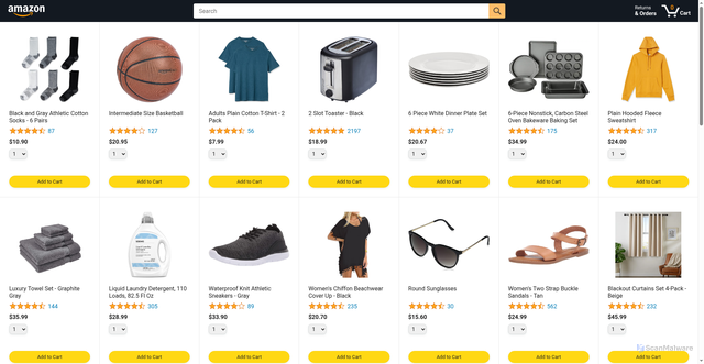 Security scan screenshot of http://www.amazon-copy.vercel.app/