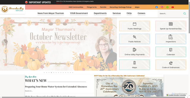 Security scan screenshot of https://horseshoe-bay-tx.gov/