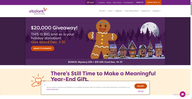 Security scan screenshot of https://www.vitalant.org/