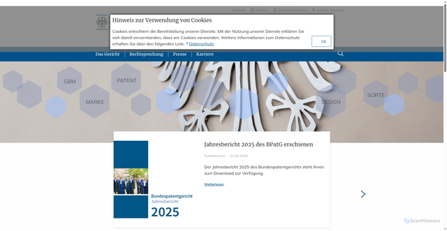 Security scan screenshot of http://www.bpatg.de