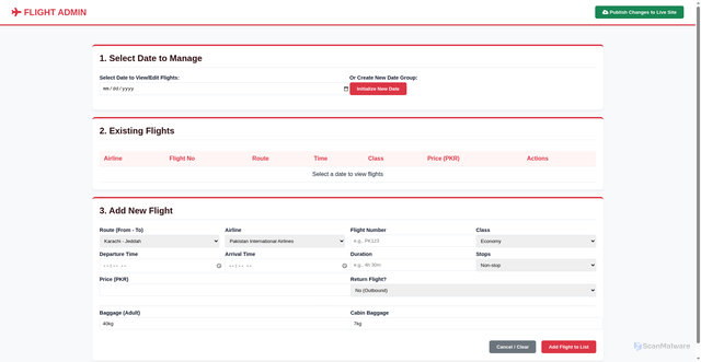 Security scan screenshot of https://flightadmin-deu2b4hhdh.edgeone.app/