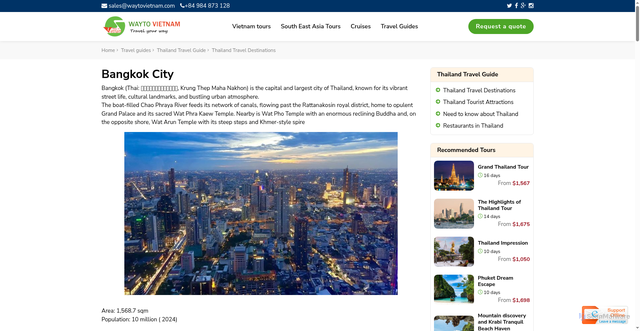Security scan screenshot of https://waytovietnam.com/travel-guides/thailand-travel-destinations/bangkok-city.htm