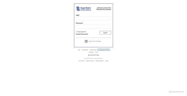Security scan screenshot of https://sugarsalem.instructure.com