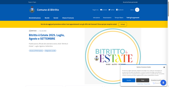Security scan screenshot of https://comune.bitritto.ba.it/