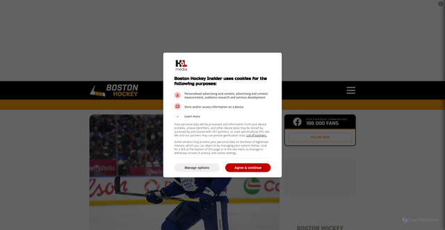 Security scan screenshot of https://www.bostonhockeyinsider.com/nhl-team/boston-bruins/troubling-news-strikes-ex-boston-bruins-defenseman-brandon-carlo-and-the-toronto-maple-leafs-ahead-of-playoffs