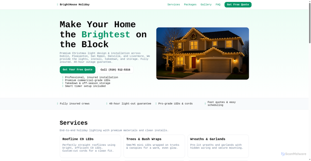 Security scan screenshot of https://brighthouseholiday.com/