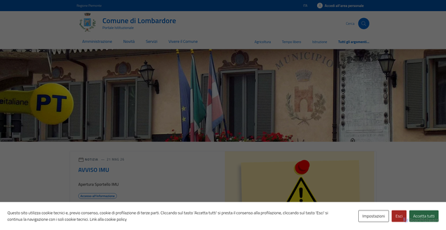 Security scan screenshot of https://www.comune.lombardore.to.it